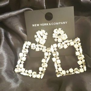 NWT NY &Company Square Crystal Earrings